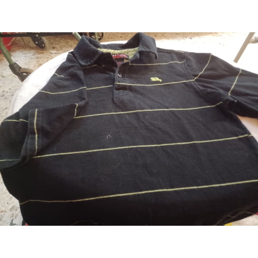 Hawk Youth Sz Boys Polo Shirt Medium (10-12) Black & Neon Green